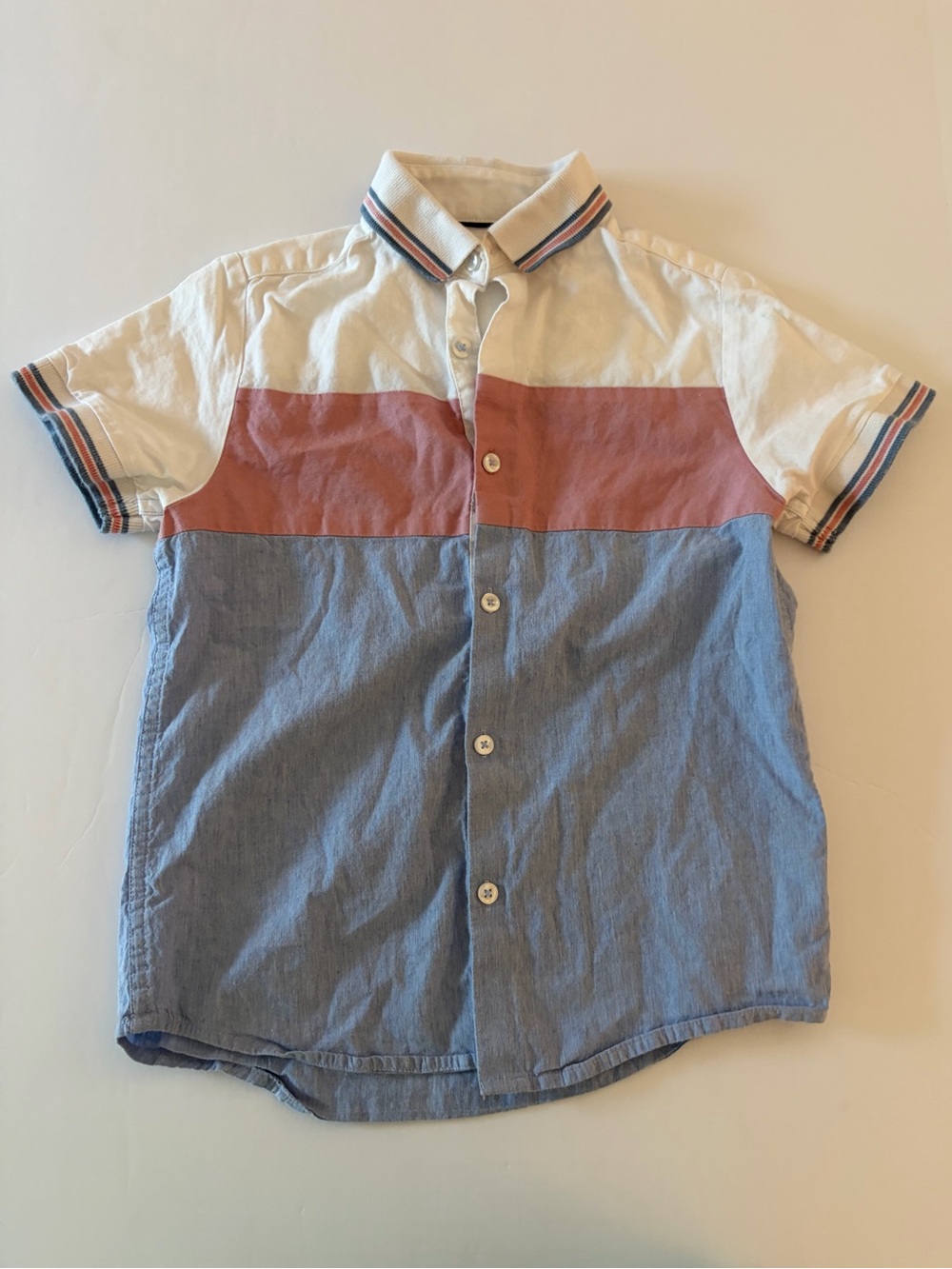 Next Kids Short Sleeve Polo Shirt Boys Size 7 Back To School 100% Cotton
